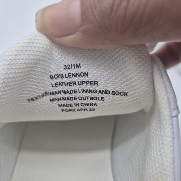 Kurt Geiger London Boy Sneakers Size 1 White Gray Black Stripes Leather (321) - Picture 7 of 8